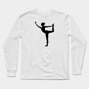 Yoga stretch with black figure Long Sleeve T-Shirt